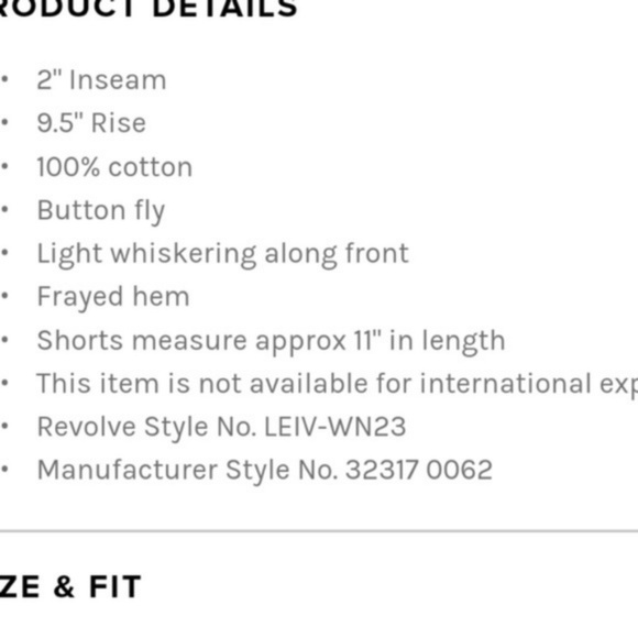 Levi's Jean Exposed Button Short Denim Jump Start - Picture 3 of 8